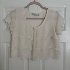 MINKPINK Cream Ruffled Blouse